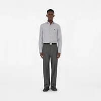 Regular Fit Striped Cotton Shirt in Black/white - Men | Burberry® Official