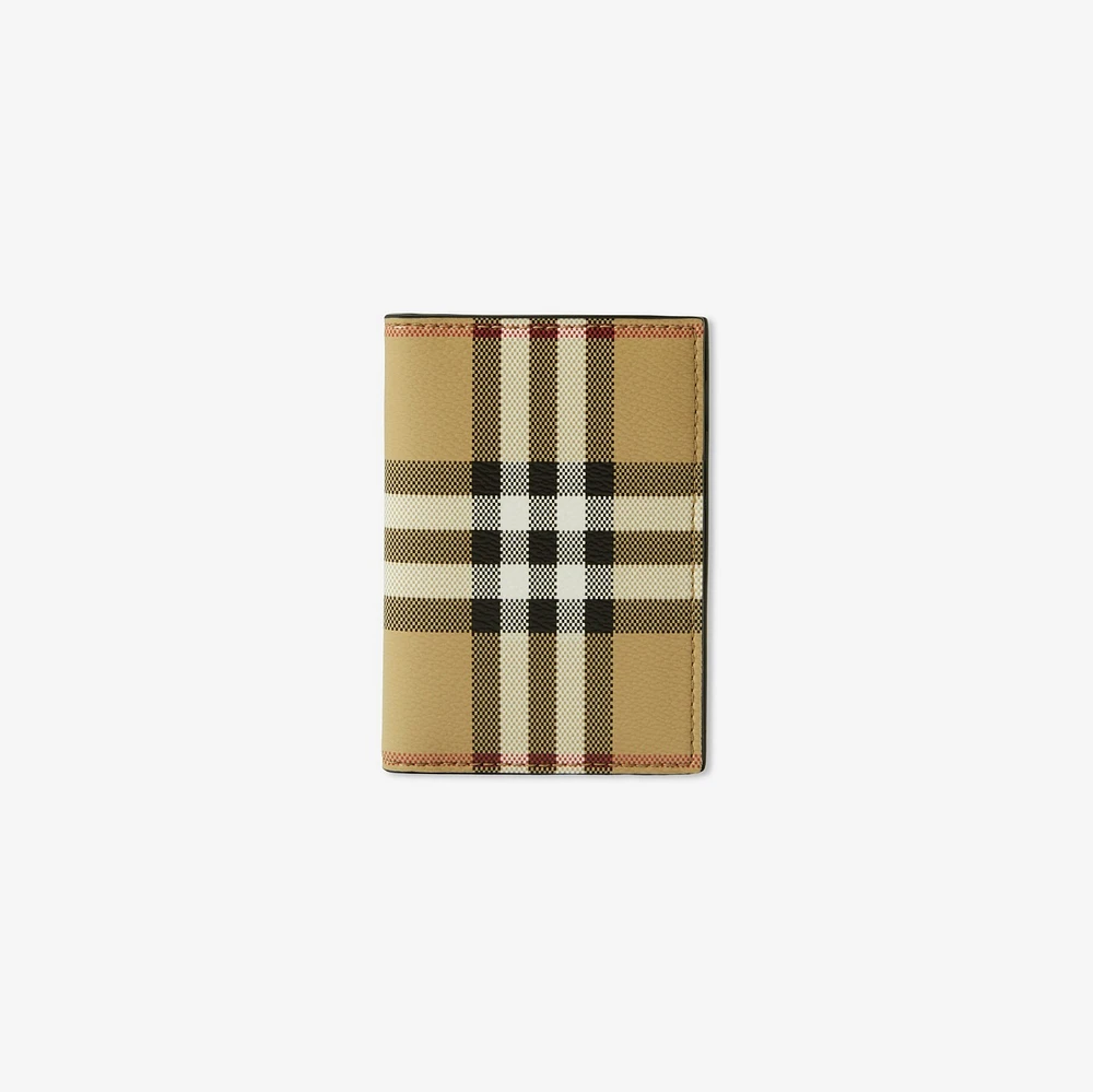 Check Folding Card Case in Archive beige - Men, Canvas | Burberry® Official