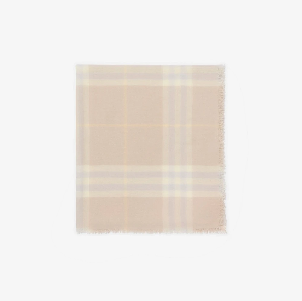 Wide Check Wool Scarf in Smoke | Burberry® Official