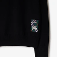 Check Label Wool Sweater in Black - Men | Burberry® Official