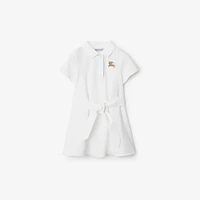 Cotton Polo Shirt Dress in White | Burberry® Official