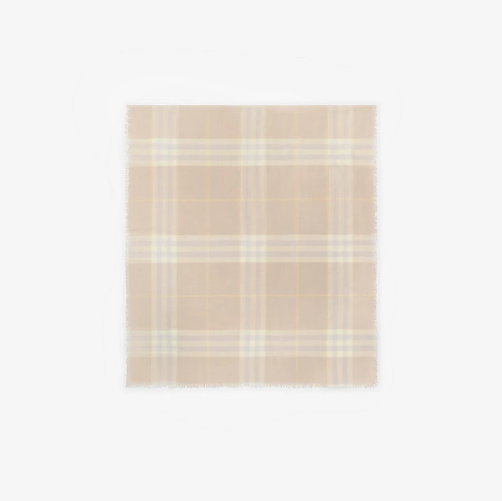 Wide Check Wool Scarf in Smoke | Burberry® Official