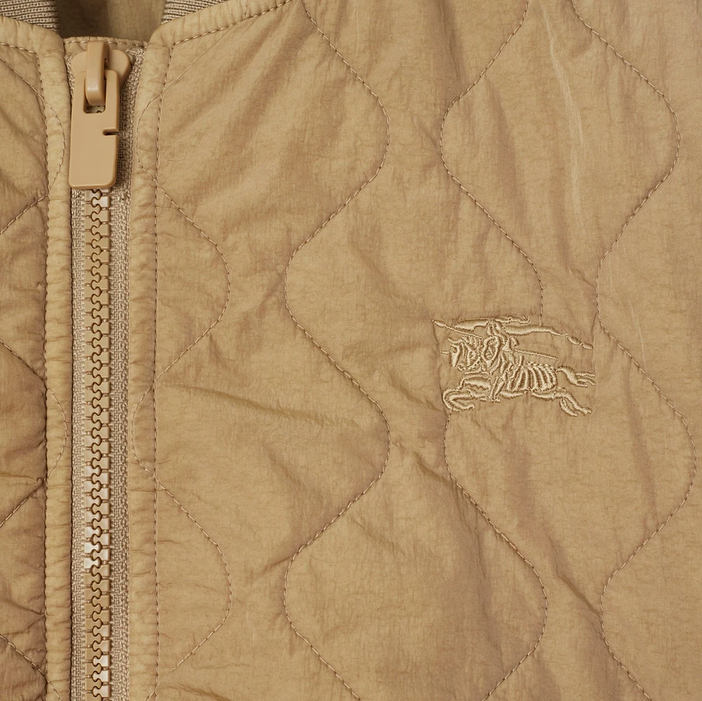 Quilted Nylon Bomber Jacket in Sand | Burberry® Official