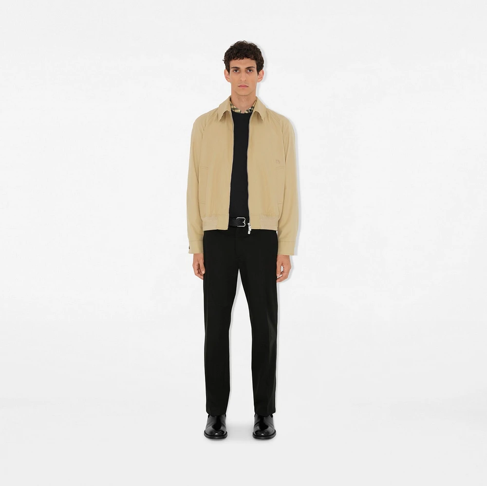 Gabardine Chester Harrington Jacket in Flax beige - Men, Cotton | Burberry® Official