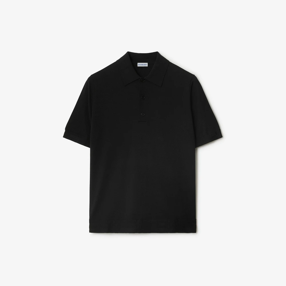 Cotton Polo Shirt in Black - Men | Burberry® Official