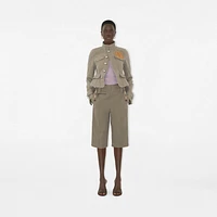 Cotton Capri Trousers in Quill - Women | Burberry® Official