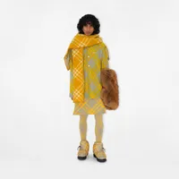 Check Wool Hooded Scarf in Pear | Burberry® Official