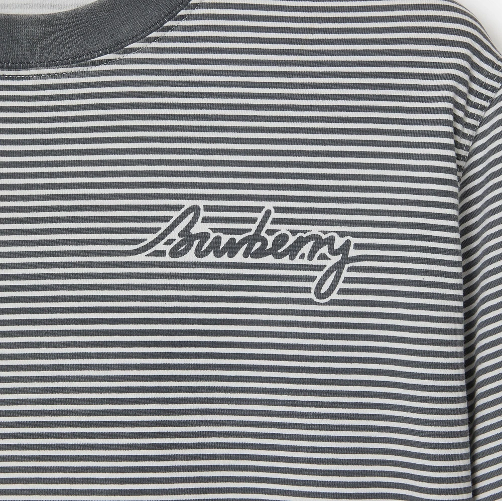 Striped Cotton T-shirt in Magnet - Men | Burberry® Official