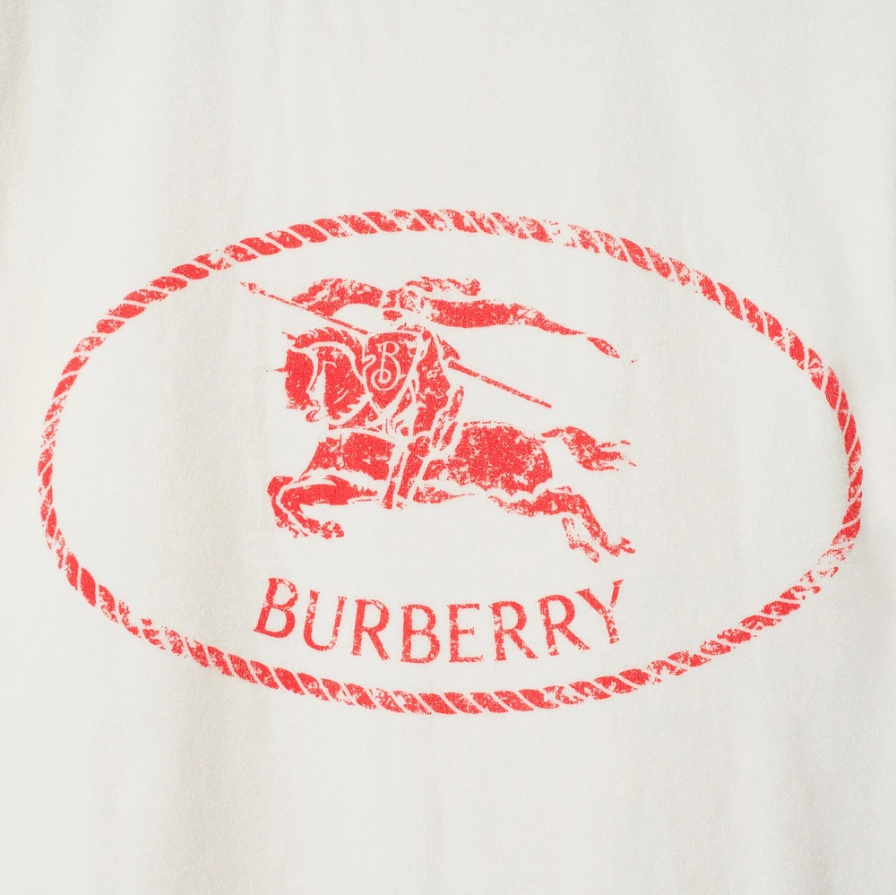 Knight Stamp Towelling T-shirt in Chalk white - Men | Burberry® Official