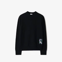 Check Label Wool Sweater in Black - Men | Burberry® Official