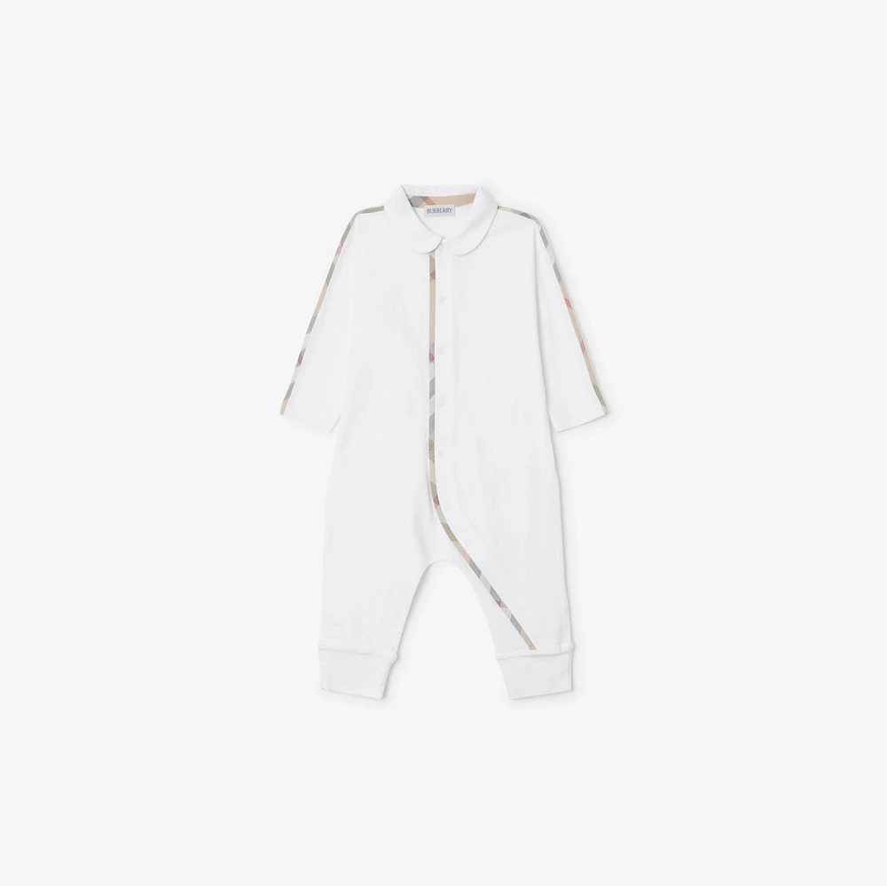 Stretch Cotton Three-piece Baby Gift Set in White - Children | Burberry® Official