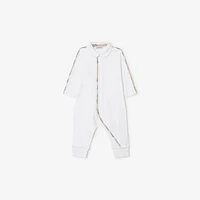 Stretch Cotton Three-piece Baby Gift Set in White - Children | Burberry® Official