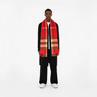 Check Cashmere Scarf in Bright red | Burberry® Official