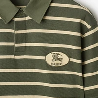 Striped Cotton Polo Shirt in Yew green - Men | Burberry® Official
