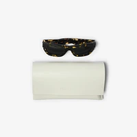 Inlaid Check Cat-eye Sunglasses​ in Bright tortoiseshell - Women | Burberry® Official