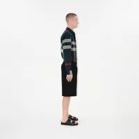 Slim Fit Check Cotton Shirt in Navy