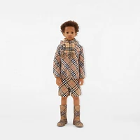 Check Cashmere Scarf in Sand - Children | Burberry® Official