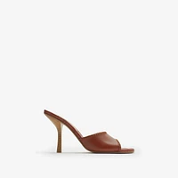 Leather Cabana Mules in Chestnut - Women | Burberry® Official