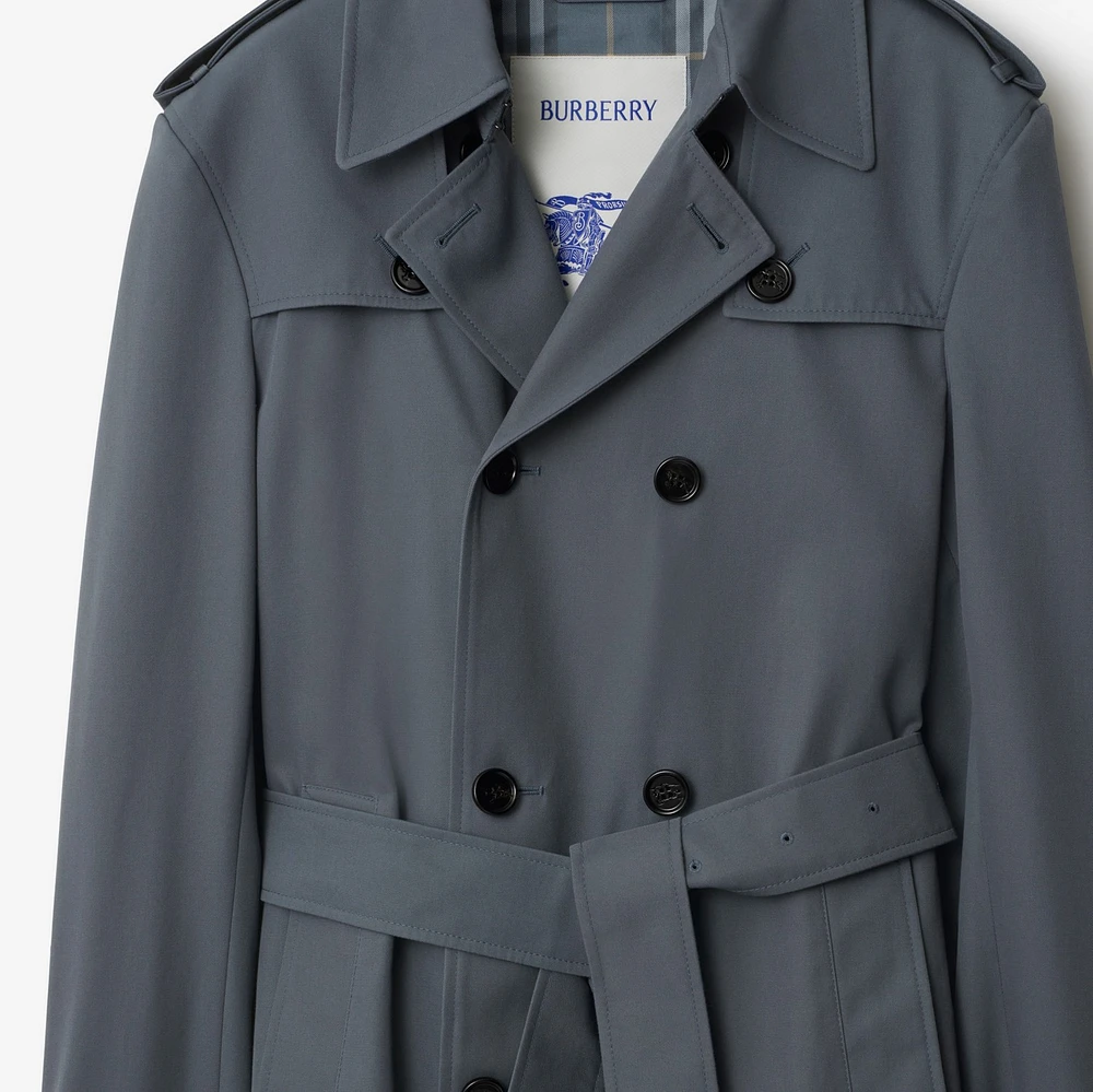 Short Gabardine Trench Coat in Magnet - Men | Burberry® Official