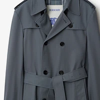 Short Gabardine Trench Coat in Magnet - Men | Burberry® Official