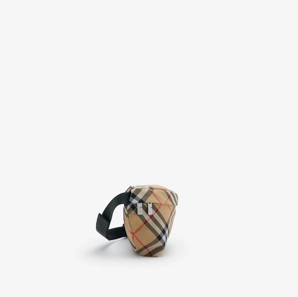 Check Belt Bag in Sand - Men, Nylon | Burberry® Official