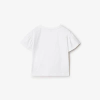 Laces Logo Cotton T-shirt in White | Burberry® Official