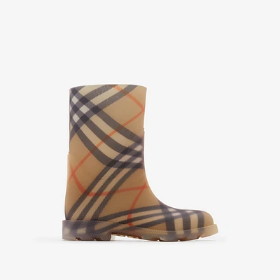 Check Rubber Marsh High Boots in Sand