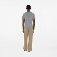 Striped Cotton T-shirt in Magnet - Men | Burberry® Official