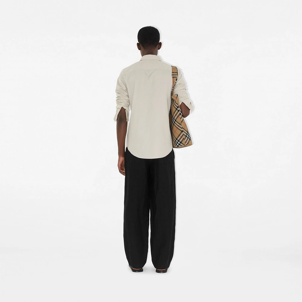 Slim Fit Cotton Shirt in Sail - Men | Burberry® Official