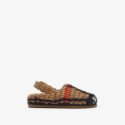 Raffia Sandals in Sand - Children | Burberry® Official