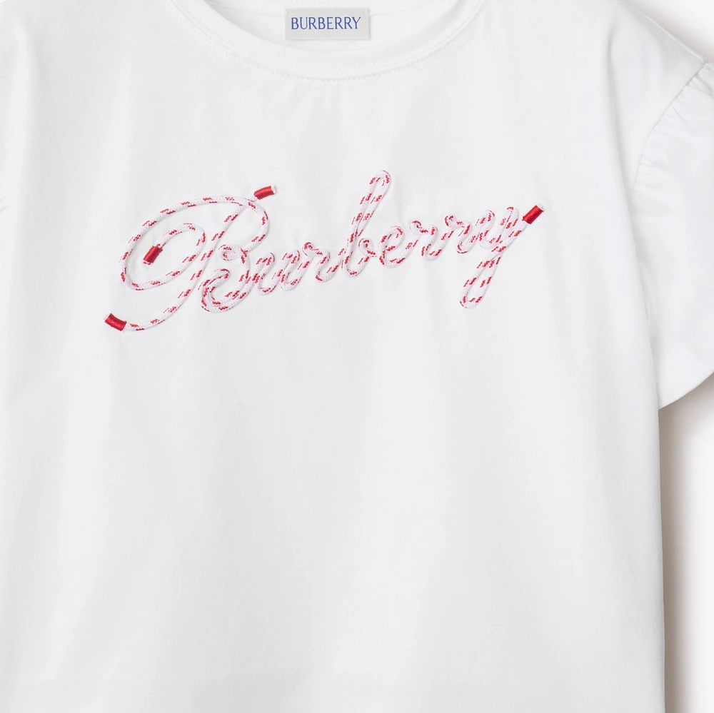 Laces Logo Cotton T-shirt in White | Burberry® Official