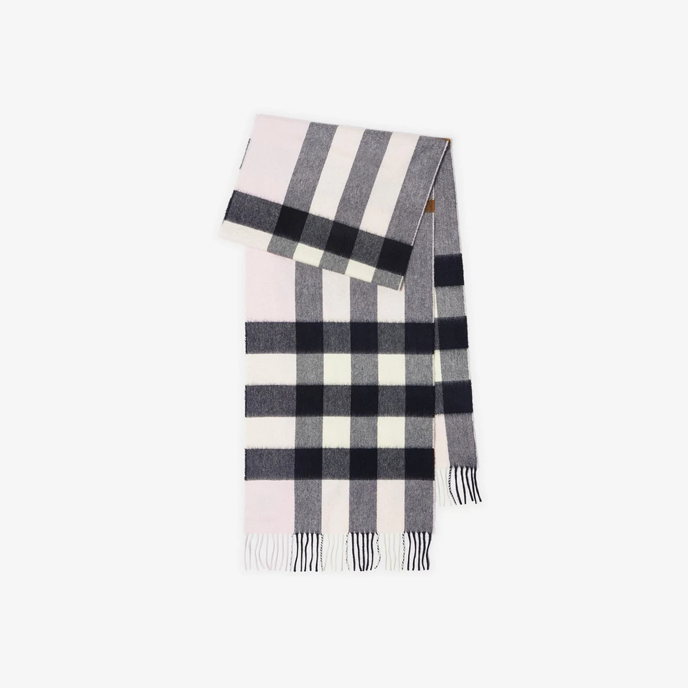 Check Cashmere Scarf in Pale candy pink | Burberry® Official