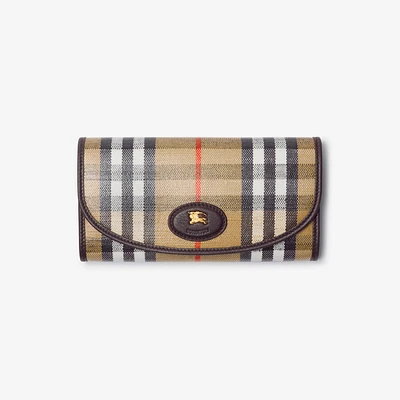 Highlands Continental Wallet in Sand - Women, Cotton, Linen | Burberry® Official