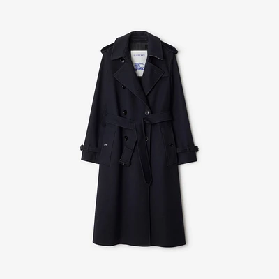 Long Cashmere Kensington Trench Coat in Navy - Women | Burberry® Official