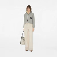 Cropped Reversible Check Jacket in Mauve grey - Women, Nylon | Burberry® Official