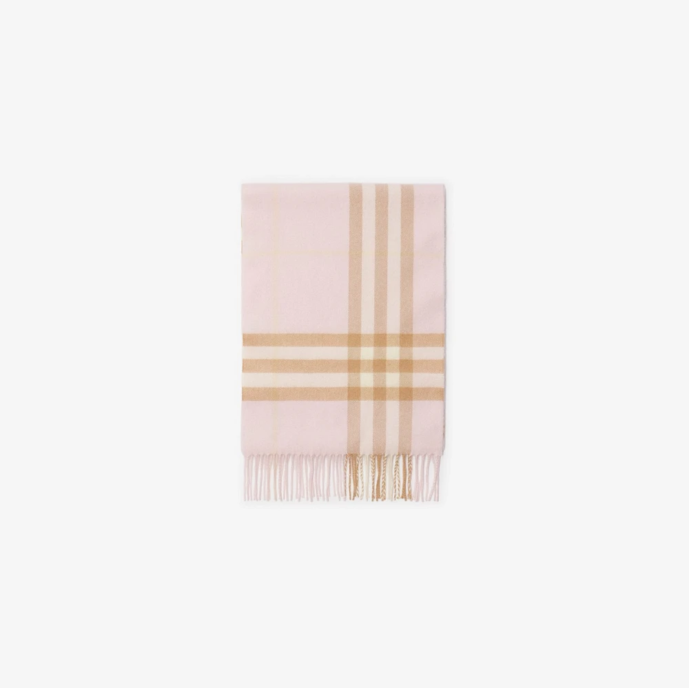 Check Cashmere Scarf in Alabaster | Burberry® Official