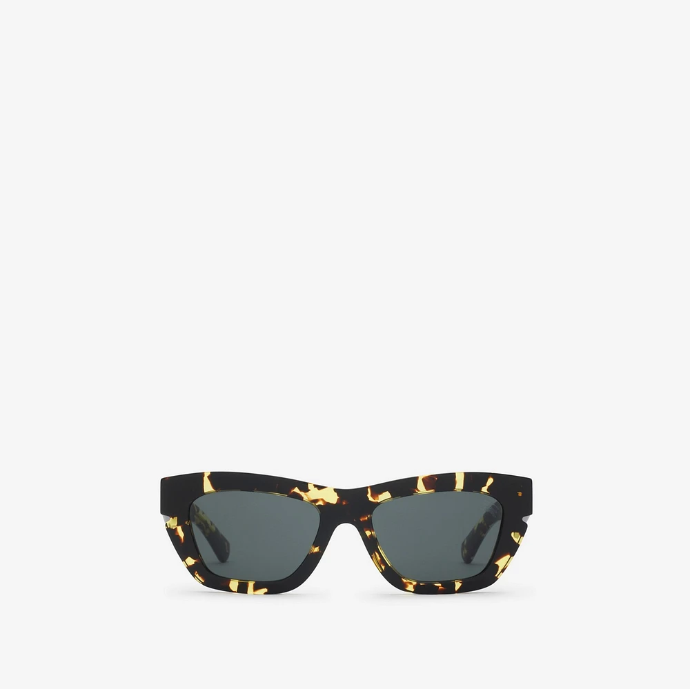 Inlaid Check Cat-eye Sunglasses​ in Bright tortoiseshell - Women | Burberry® Official