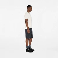 Check Trim Cotton T-shirt in Chalk white - Men | Burberry® Official
