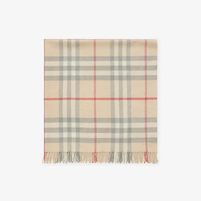 Check Wool Baby Blanket in Pale stone - Children | Burberry® Official