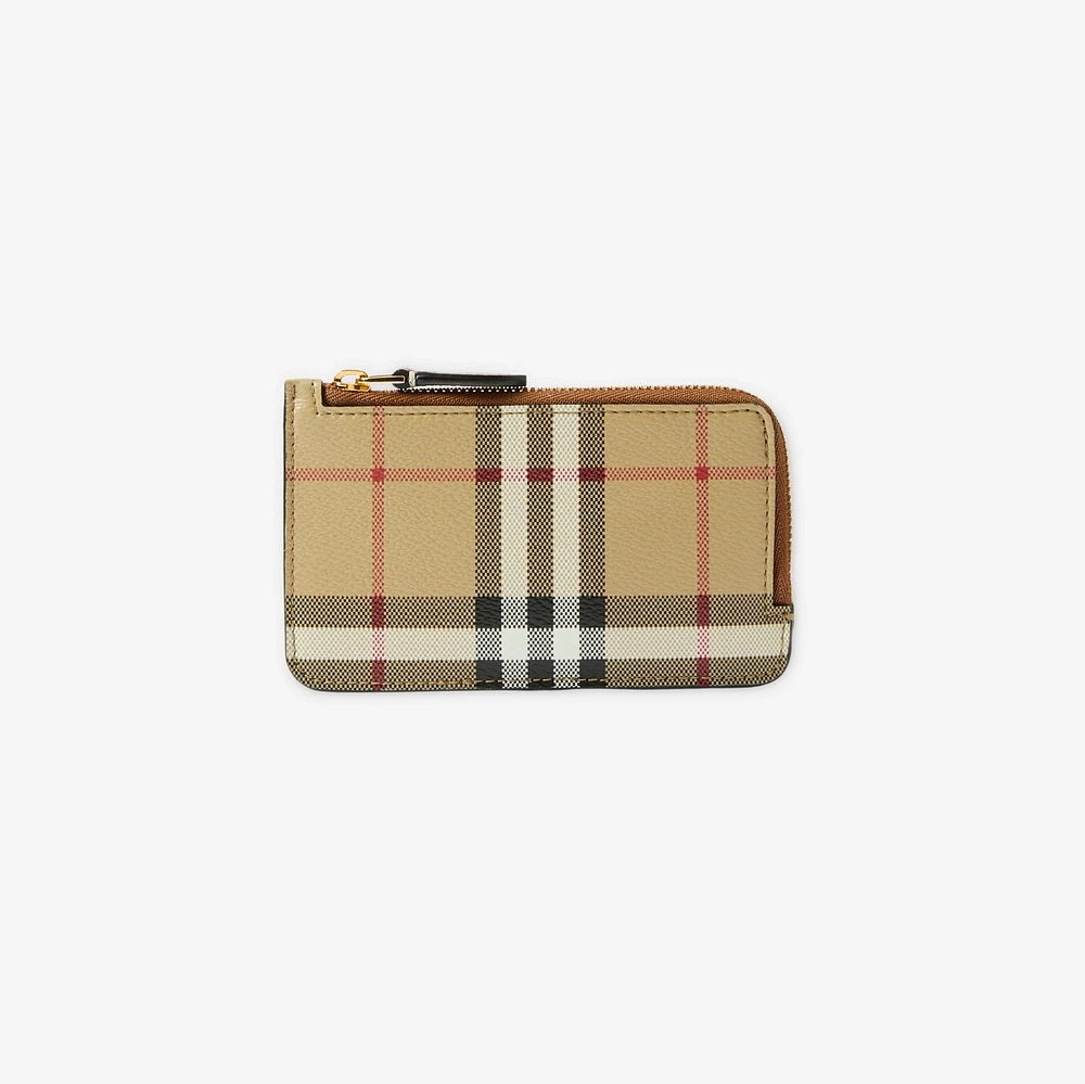 Check Zip Card Case in Archive beige - Women | Burberry® Official