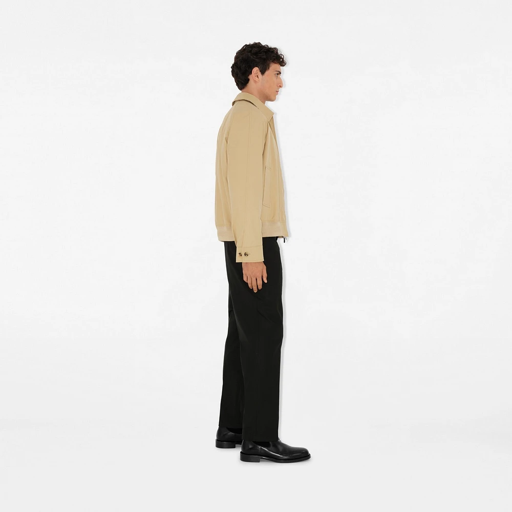 Gabardine Chester Harrington Jacket in Flax beige - Men, Cotton | Burberry® Official
