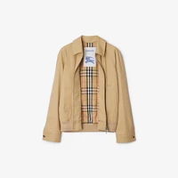 Gabardine Chester Harrington Jacket in Flax beige - Men, Cotton | Burberry® Official