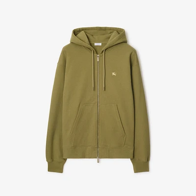 Cross Stitch EKD​ Cotton Zip Hoodie in Estate green - Men | Burberry® Official