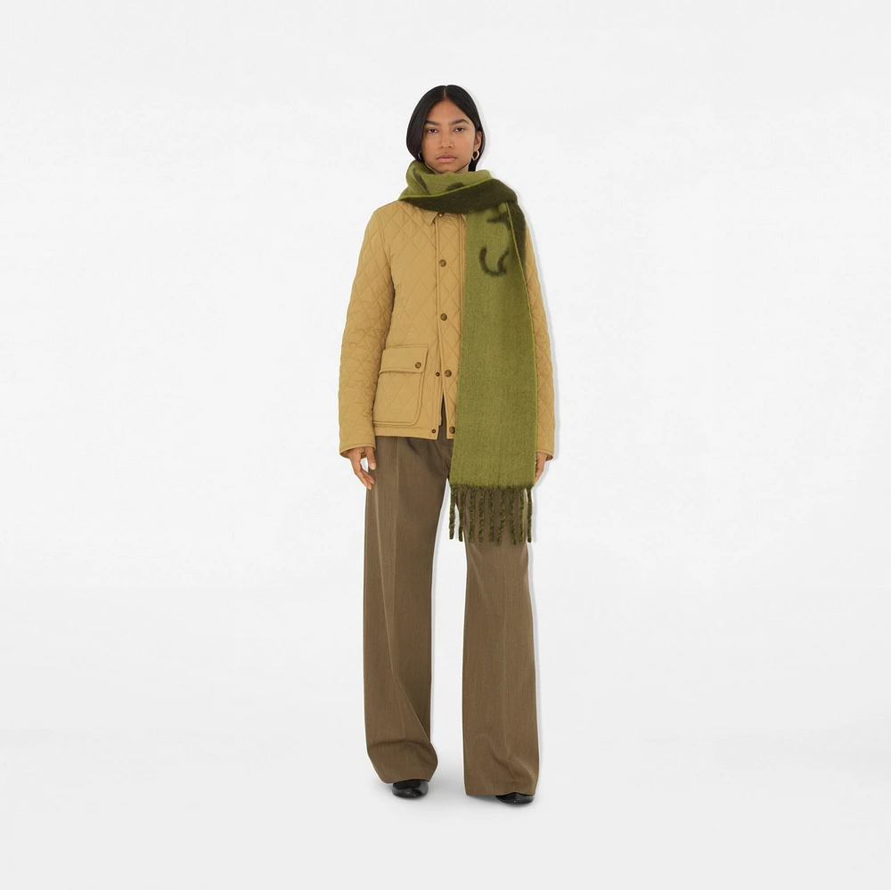 Reversible Logo Alpaca Wool Blend Scarf in Acre | Burberry® Official