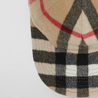 Exaggerated Check Wool Baseball Cap in Archive beige - Men | Burberry® Official