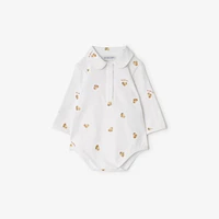 Thomas Bear Stretch Cotton Two-piece Baby Gift Set in White - Children | Burberry® Official
