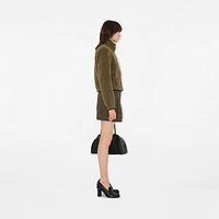 Cropped Fleece Jacket in Mire melange - Women | Burberry® Official