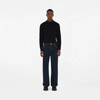 Check Label Wool Sweater in Black - Men | Burberry® Official