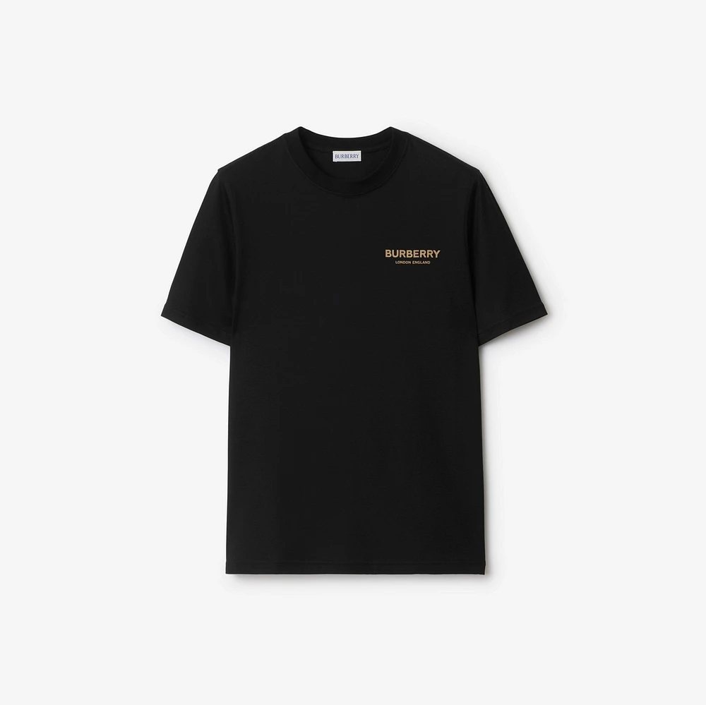 Logo Cotton T-shirt in Black - Women | Burberry® Official