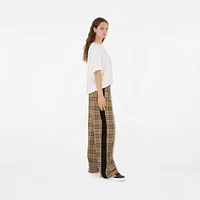 Check Cotton Trousers in Archive beige - Women | Burberry® Official